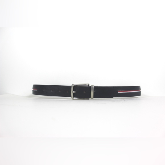 1980’s-90’s 31”-37” Reversible TOMMY HILFIGER Vintage Black & Brown Leather Belt - Picture 3 of 10